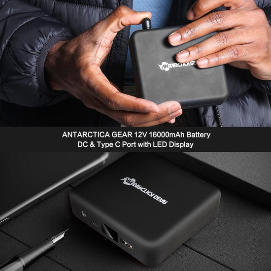 ANTARCTICA GEAR Heated Jacket, Lightweight Heating Jackets with 12V Power Bank, 6 Areas Winter Coat for Men and Women