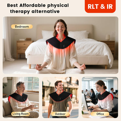 Red Light Therapy for Neck and Shoulder, Infrared Light Therapy for Body at Indoor, Pain Relief, 194-LED, 660nm & 850nm, 30W High Power