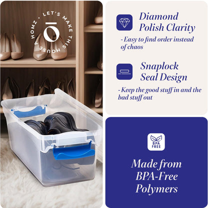 Storage box — Clear plastic and stackable design by HOMZ