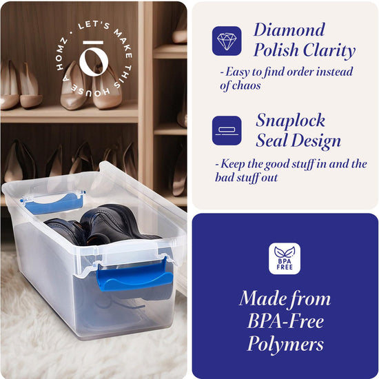 Storage box — Clear plastic and stackable design by HOMZ