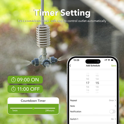 Electronic switch — HBN heavy duty outdoor smart WiFi plug with app control and voice assistant compatibility