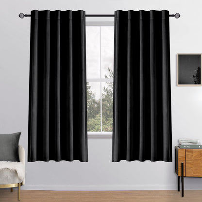 MIULEE velvet curtains with rod pocket and back tab design - 2 panels