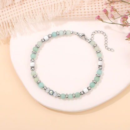 JoycuFF bracelet — Moonsone amazonite and jasper beads design for women