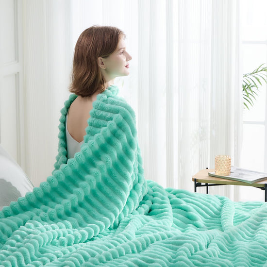 Newcosplay throw blanket — premium silky flannel fleece in stylish jacquard design