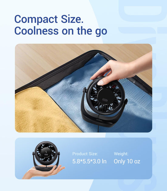 Diveblues electric fan — Ultra-quiet mini desk fan with LED display and 5 speeds