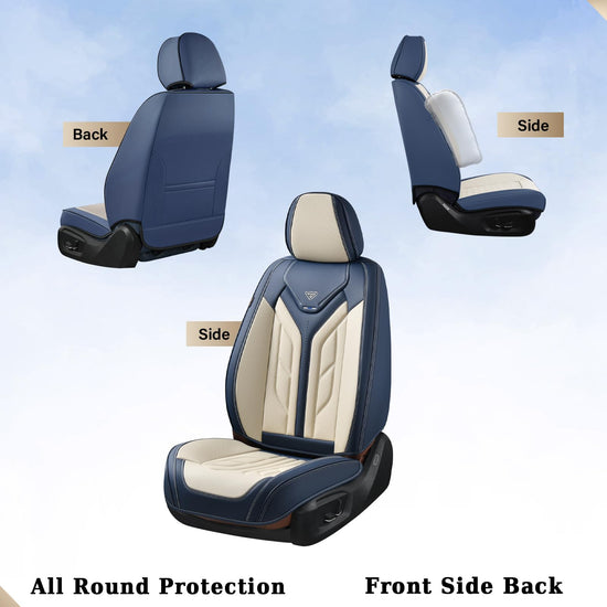Coverado vehicle seat cover — leather design for universal fit in sedans and SUVs