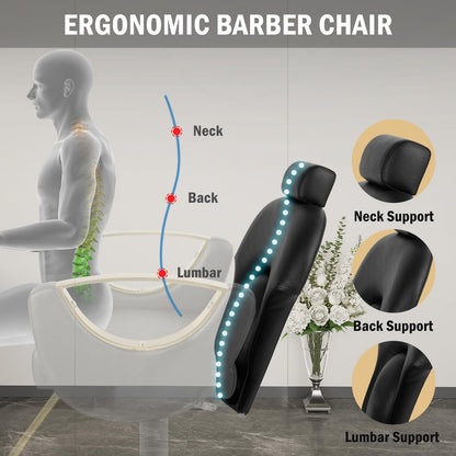 Tythical Salon Chair Reclining Barber Hair Chair for Hair Stylist with Heavy Duty Hydraulic Pump, 360 Swivel Styling Beauty Spa Tattoo Equipment for Home Barbershop, Black Gold