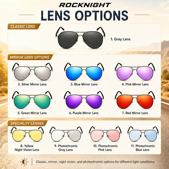 Sunglasses — Polarized aviator style with UV400 protection and metal frame
