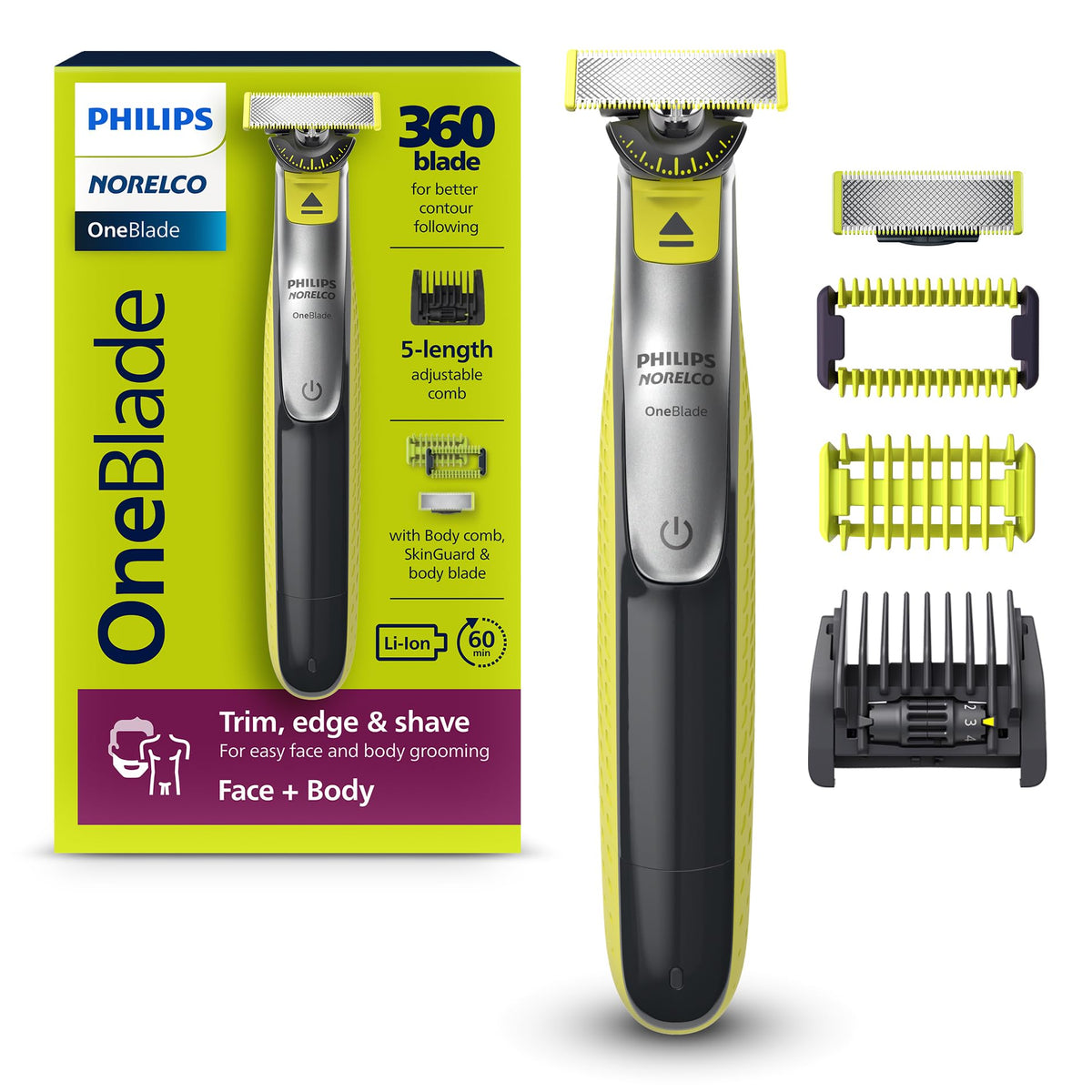 Philips Norelco electric shaver — hybrid trimmer and shaver for face and body