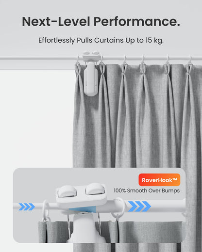 SwitchBot curtain opener — Bluetooth remote control with app and timer