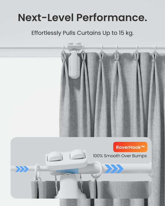 SwitchBot curtain opener — Bluetooth remote control with app and timer