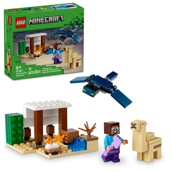 LEGO Minecraft Steve's Desert Expedition building toy - biome with Minecraft house and action figures