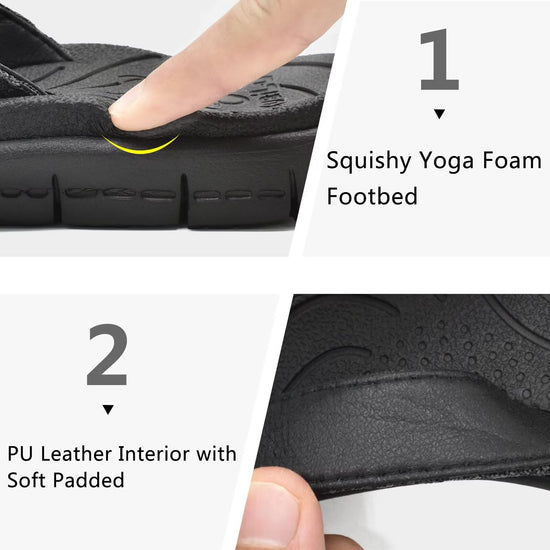 KuaiLu sandals with arch support for yoga mat and beach walking