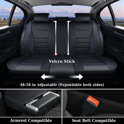 Coverado seat covers - waterproof nappa leather front seat covers for most cars