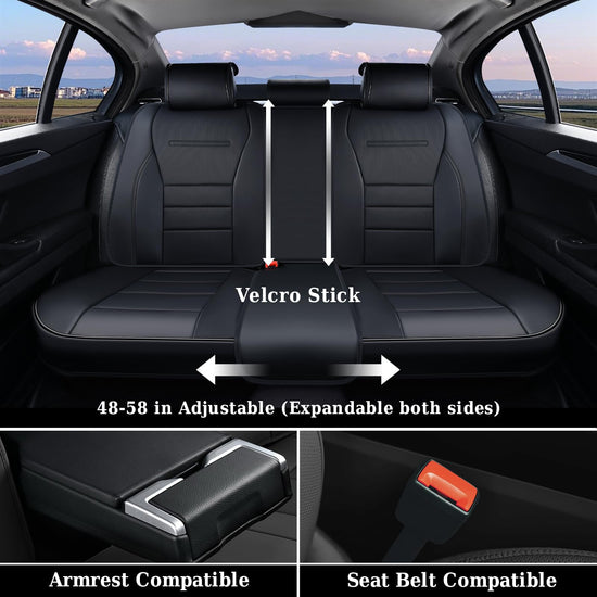 Coverado seat covers - waterproof nappa leather front seat covers for most cars