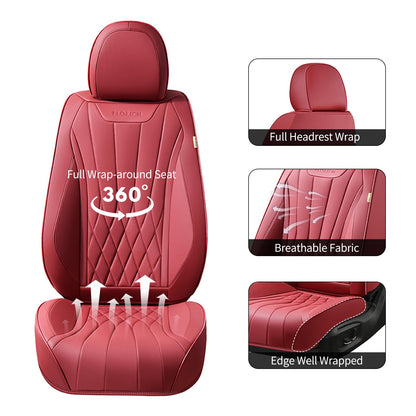 FLORICH vehicle seat cover — waterproof nappa leather for 2-seater cars in red