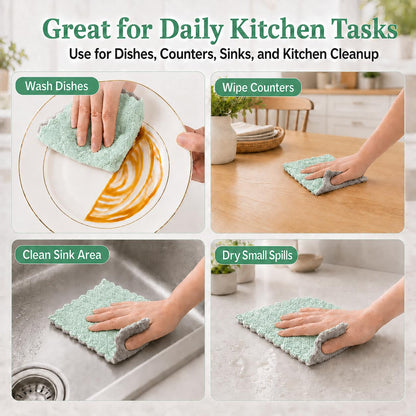 kimteny microfiber dish cloths - super absorbent and fast drying towels