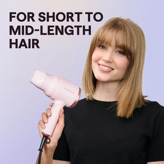 Wavytalk hair dryer — foldable with diffuser in black, pink or rose gold