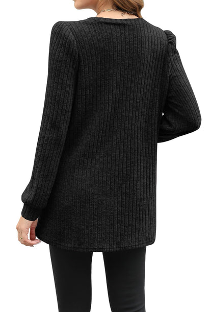 OFEAFAN tunic — long sleeve with pockets and loose fit design