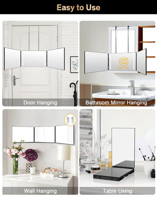 JUSRON home mirror — 360 viewing angle with anti-fog HD glass