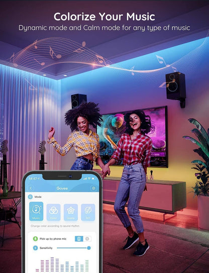 Govee string lights — Bluetooth control with music sync and 64 scenes