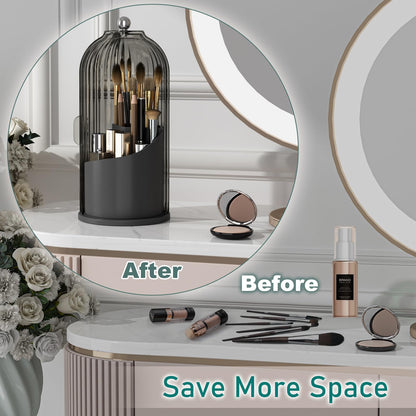 Caddy — Rotating design with lid for makeup brushes and tools