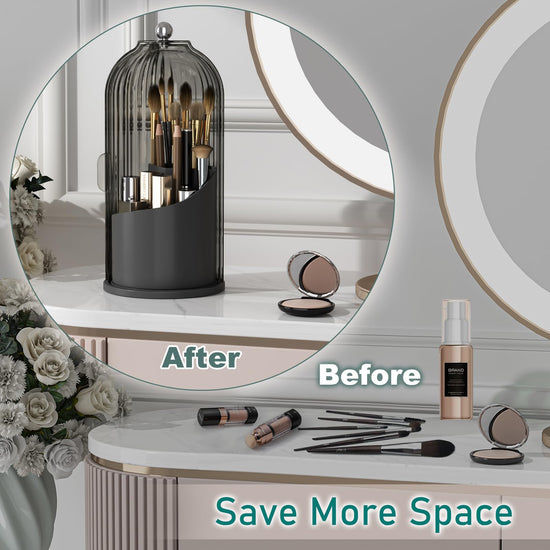 Caddy — Rotating design with lid for makeup brushes and tools