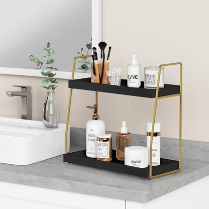 Forbena 2 tier shelf — countertop organizer for bathroom and kitchen storage