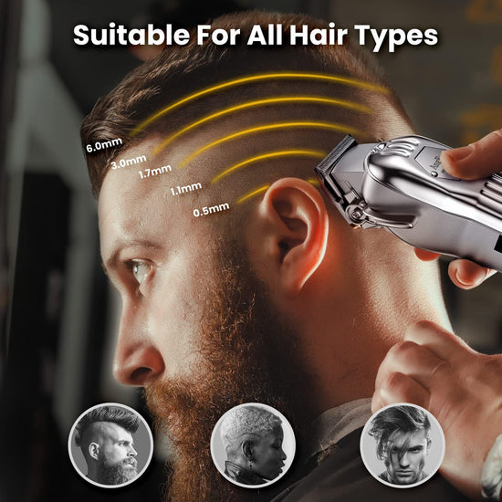 Hair trimming kit — Cordless clippers with LCD display and high-speed motor