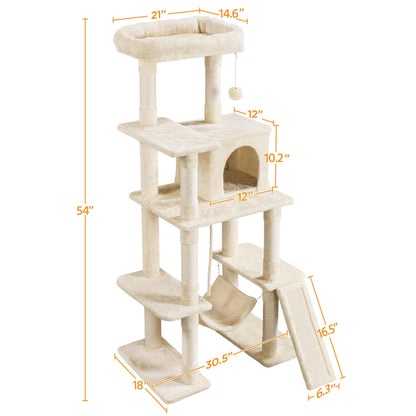Pet activity structure — Large multi-level design with scratching posts and hammock