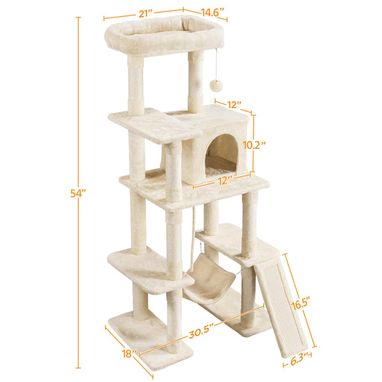 Pet activity structure — Large multi-level design with scratching posts and hammock