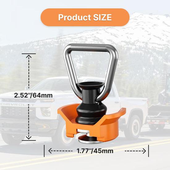 vandrabase 10 Pcs L Track Stud Fittings with D Rings, Heavy Duty 1333lbs Capacity Single Stud Tie Down Anchors, Aluminum Spring Loaded L Track Fittings for Trailer, Van,Truck,Cargo Management - Orange