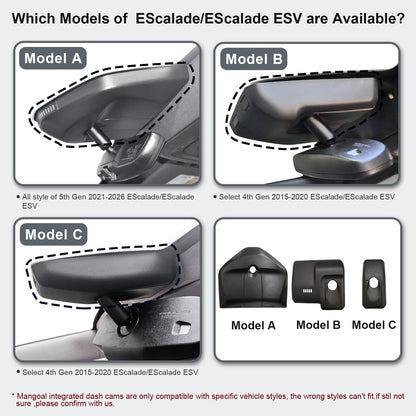 Mangoal 4K dash cam - Custom fit for Cadillac Escalade 2021-2026 with GPS and WiFi