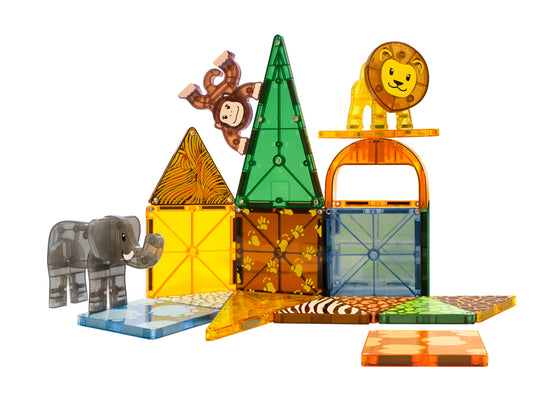 MAGNA-TILES safari animals 25-piece magnetic construction set - original magnetic building brand