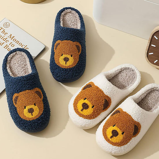 ULEL cute frog slippers — fuzzy memory foam winter shoes