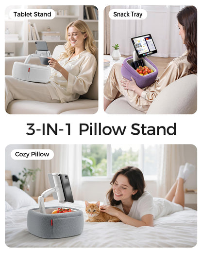 LULULOOK portable electronic device stand with snack bowl and foldable arm