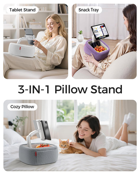 LULULOOK portable electronic device stand with snack bowl and foldable arm