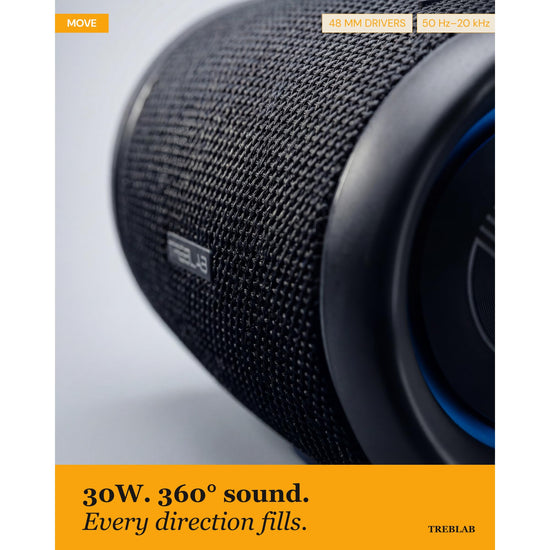 TREBLAB HD77 Bluetooth speaker — 360° sound with impactful bass and waterproof design