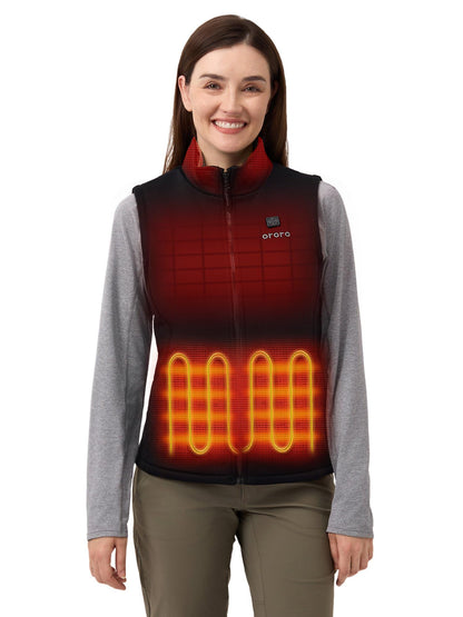 ORORO women's heated fleece vest with heated collar and battery