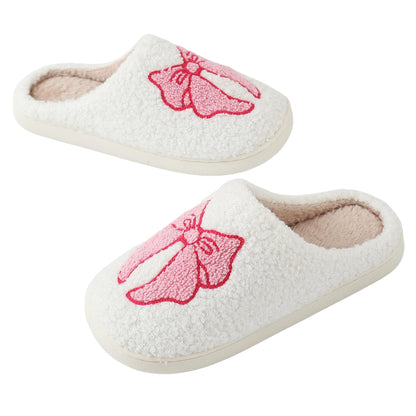 QBRIUQZP slippers — Floral memory foam plush with cartoon design and fur lining