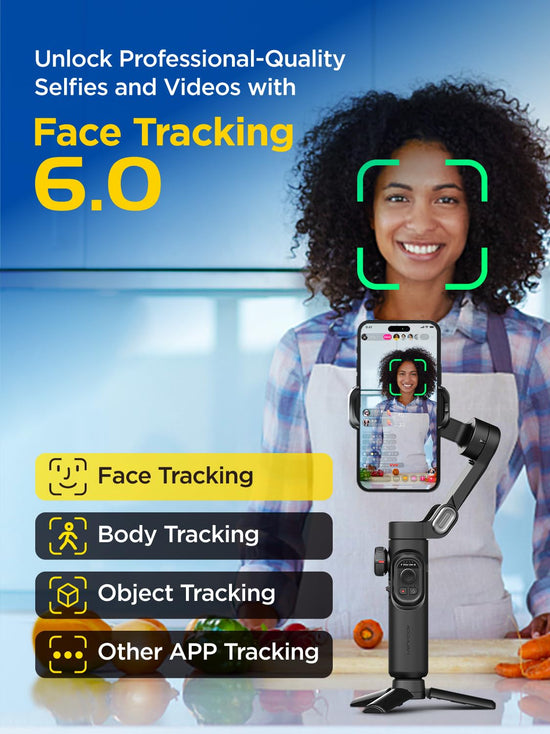 AOCHUAN camera support with RGB magnetic fill light and face tracking wheel