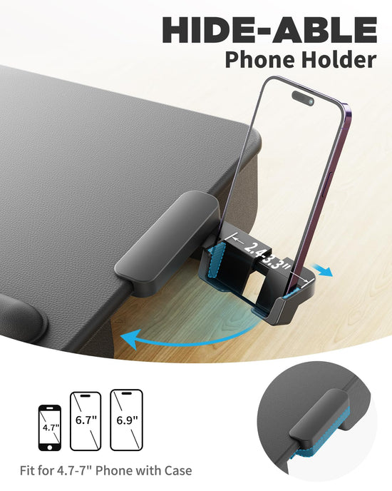 SAIJI lap desk — Portable design with cushion and storage drawer for laptops up to 17 inches