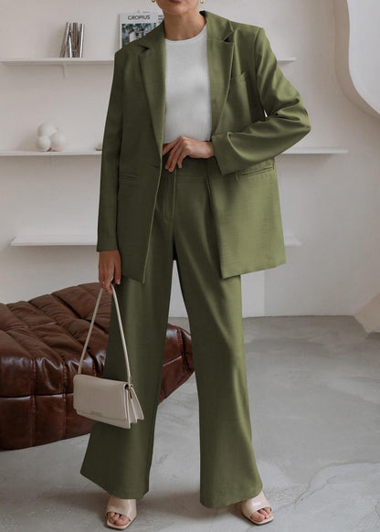 KIRUNDO women's suit — oversized blazer jacket with wide leg dress pants