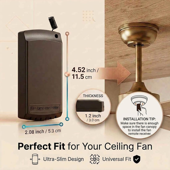 XJBRBLM Universal Ceiling Fan Remote Control Kit with Receiver, 3-in-1 AC Motor Controller for Light and Speed, Compatible with Hunter Harbor Breeze Westinghouse Honeywell Fans, White