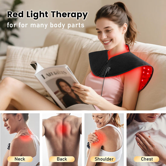 Red Light Therapy for Neck and Shoulder, Infrared Light Therapy for Body at Indoor, Pain Relief, 194-LED, 660nm & 850nm, 30W High Power