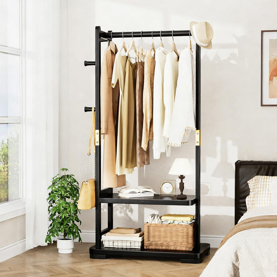 Solid Wood Clothes Rack