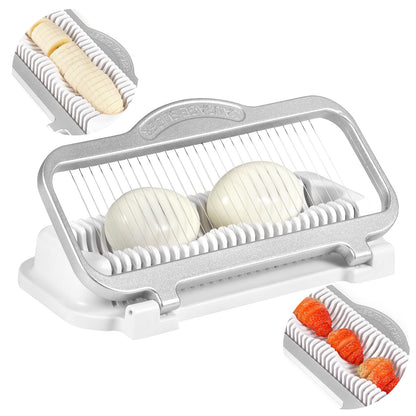 Food slicer — Heavy duty aluminium and stainless steel design with dishwasher safe features.