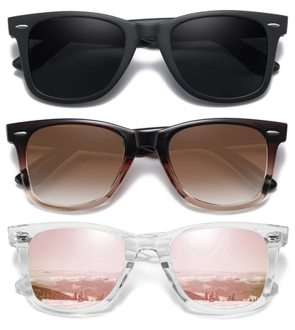 MEETSUN polarized sunglasses — Retro style with mirror lens