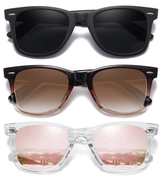 MEETSUN polarized sunglasses — Retro style with mirror lens