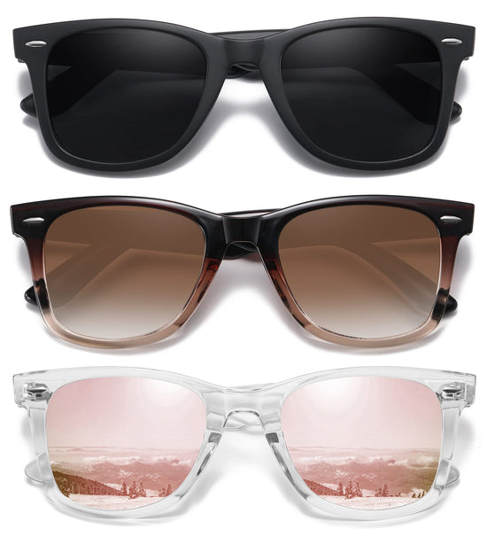 MEETSUN polarized sunglasses — Retro style with mirror lens